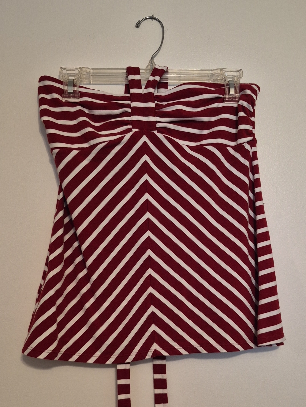 LOFT By Ann Taylor Red and White Striped Halter Top SZ M